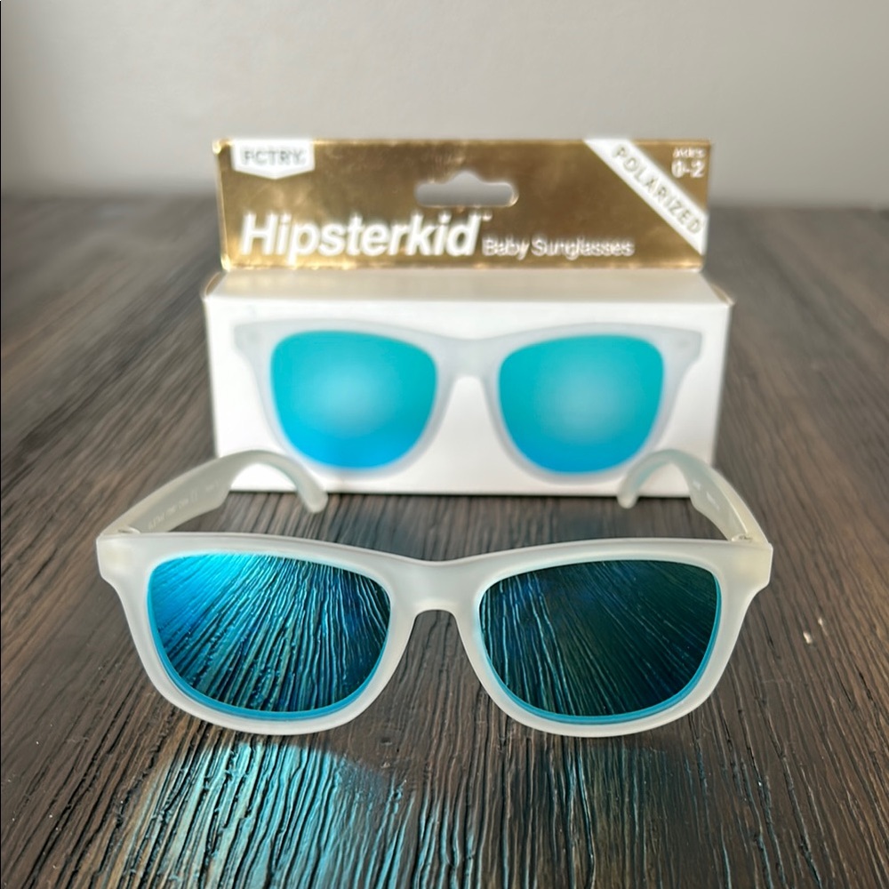 Hipsterkid Polarized Baby Sunglasses with Blue Lenses, Ages 0-2